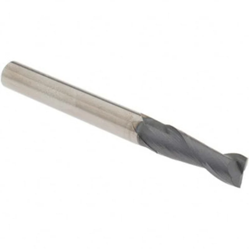 OSG 1/4, 3/4 LOC, 1/4 Shank Diam, 2-1/2 OAL, 2 Flute, Solid Carbide Square End Mill Single End, TiAlN Finish, Spiral ...